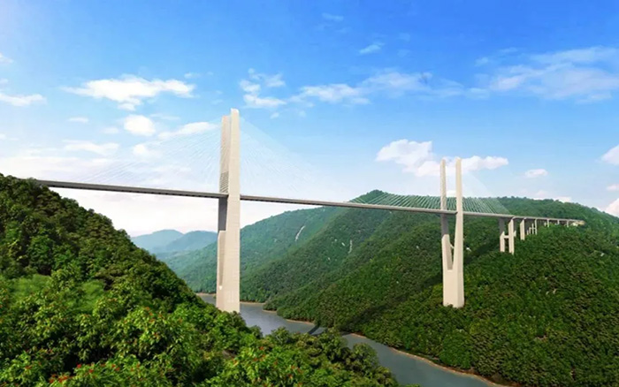 飞虹再起，九游娱乐塔机助建黔东南第一高桥